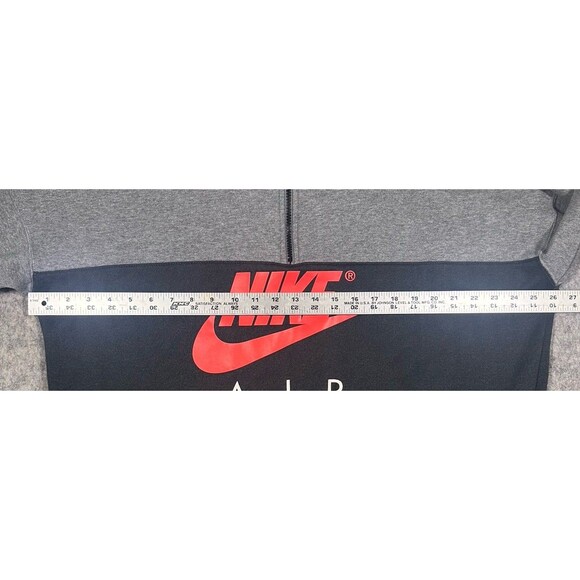 Nike AIR Half Zip Sweatshirt Mens XXL Gray Black Pullover Y2K Fleece AV3019-091 - Picture 6 of 7
